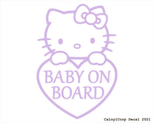 Load image into Gallery viewer, Kitty Baby On Board Vinyl Sticker Decals.
