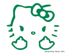 Load image into Gallery viewer, Hello Kitty Double Middle Fingers Vinyl Sticker Decals.
