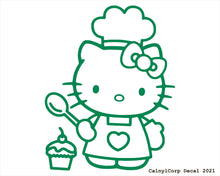 Load image into Gallery viewer, Cute Baker Kitty Vinyl Sticker Decals.
