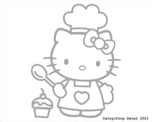 Load image into Gallery viewer, Cute Baker Kitty Vinyl Sticker Decals.
