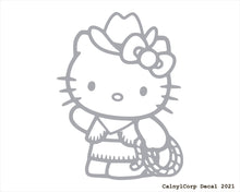 Load image into Gallery viewer, Kitty Cowgirl Vinyl Sticker Decals.

