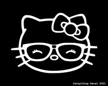 Load image into Gallery viewer, Kitty Head Glasses Vinyl Sticker Decals.
