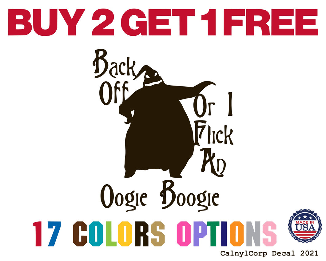 Oogie Boogie- Ur Impressions MBlk Back Off Vinyl Sticker Decals