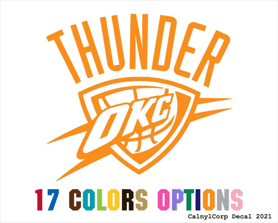 Oklahoma City Thunder NBA Vinyl Sticker Decals