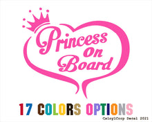 Load image into Gallery viewer, Princess On Board Vinyl Sticker Decals
