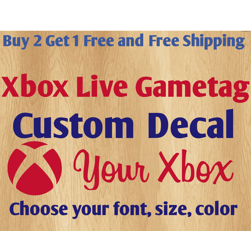 Custom Xbox Live Gametag Stickers Decals.