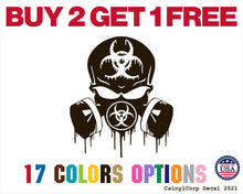 Load image into Gallery viewer, Skull Dripping Biohazard Respirator Vinyl Sticker Decals
