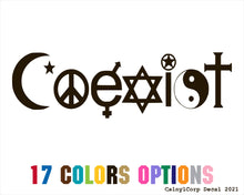 Load image into Gallery viewer, Coexist Vinyl Sticker Decals
