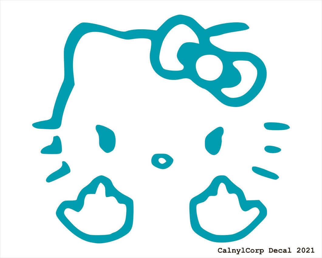 Hello Kitty Double Middle Fingers Vinyl Sticker Decals.