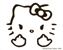 Load image into Gallery viewer, Hello Kitty Double Middle Fingers Vinyl Sticker Decals.
