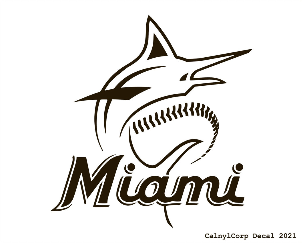 Miami Marlins Vinyl Sticker Decals